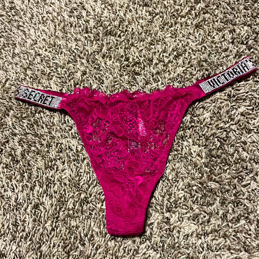 Victoria’s Secret Very sexy lace shimmer thong size medium
